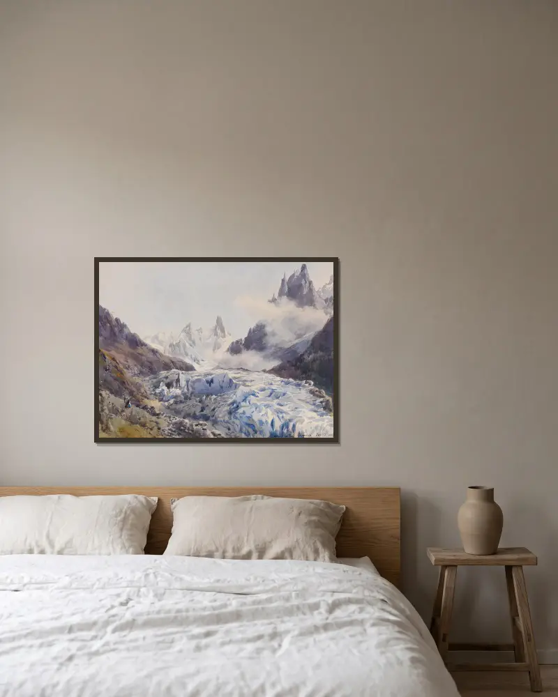Glacier des Bois, Chamonix, 1869, Edward Theodore Compton w ramie na ścianie