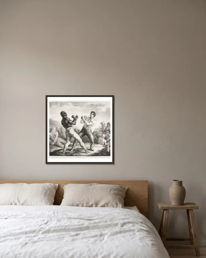 Boxers av Théodore Géricault inramad på en vägg