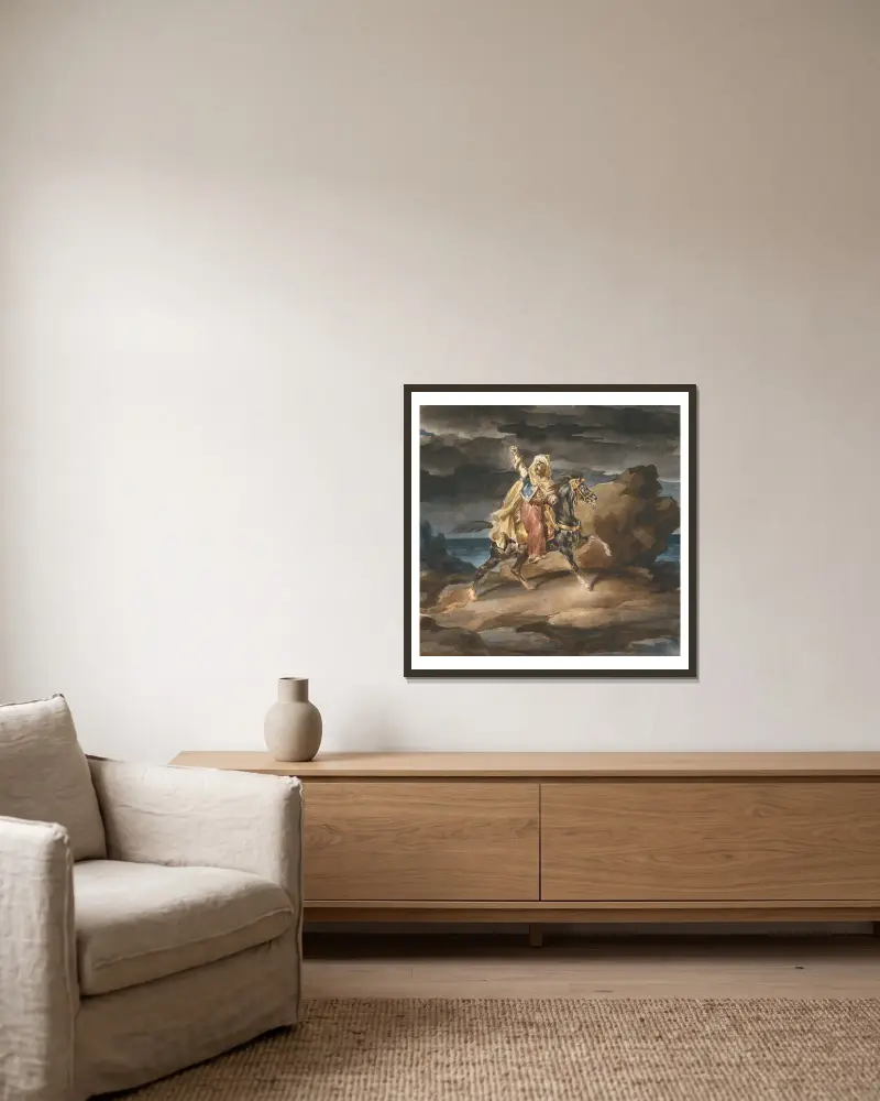 Der Giaur von Théodore Géricault gerahmt an einer Wand