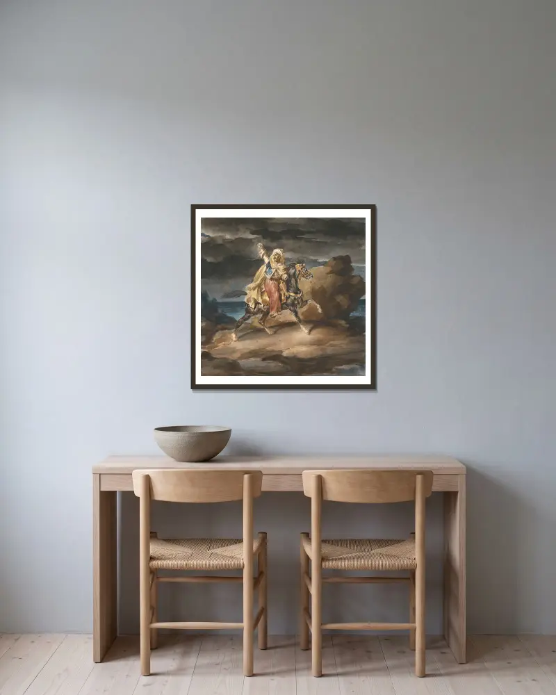 Der Giaur von Théodore Géricault gerahmt an einer Wand