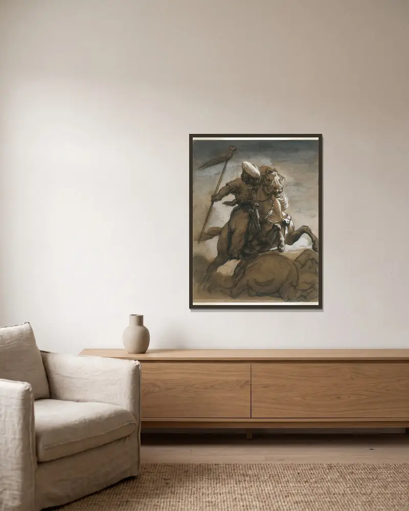 Turecki kawalerzysta w walce, Théodore Géricault w ramie na ścianie