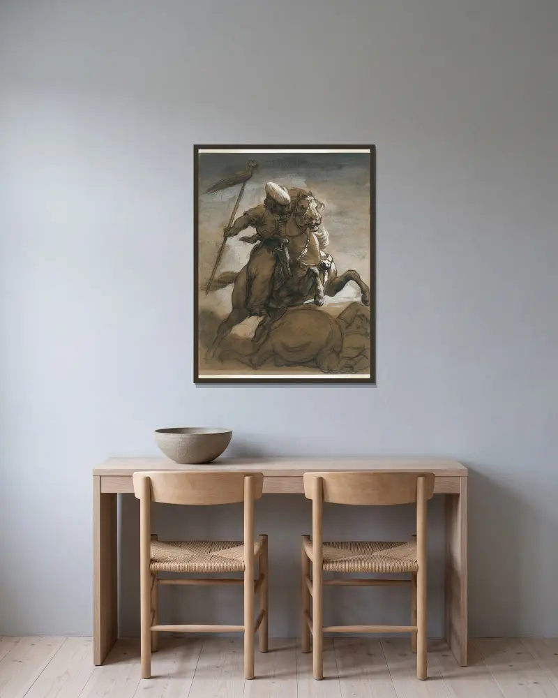 Turecki kawalerzysta w walce, Théodore Géricault w ramie na ścianie