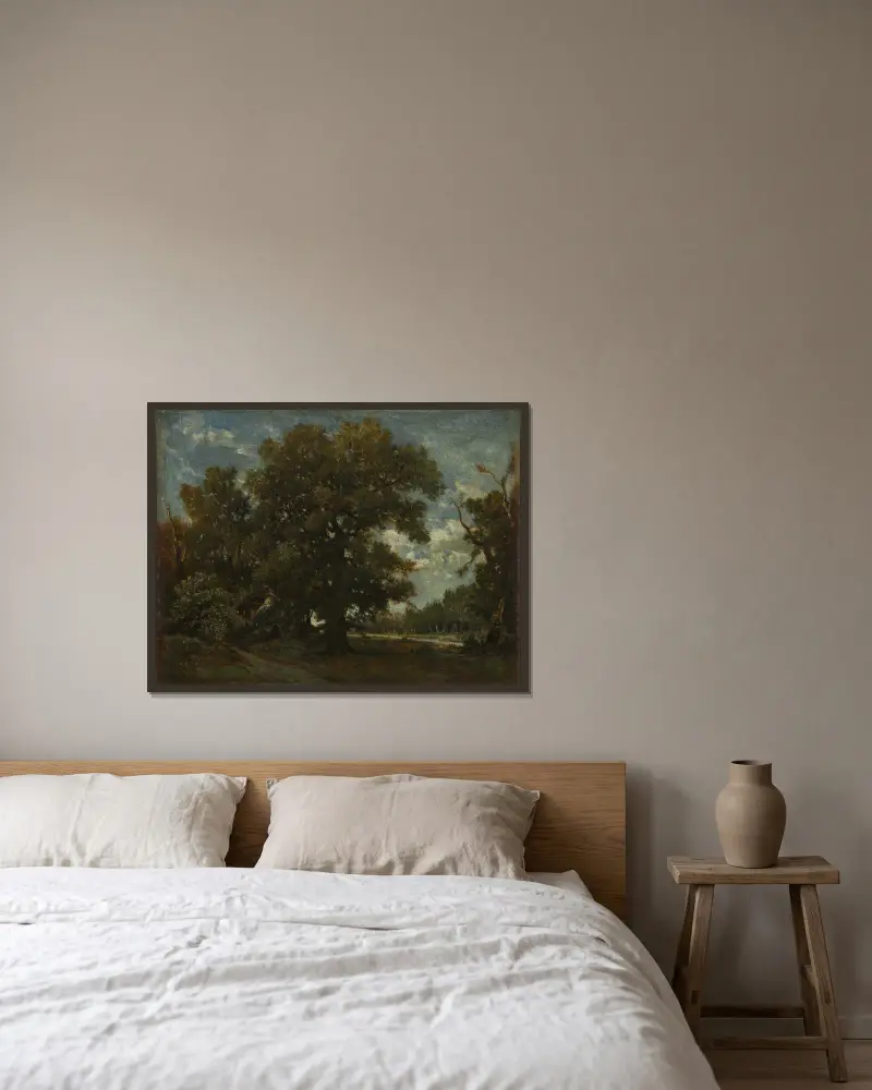 The Oak Tree av Théodore Rousseau inramad på en vägg
