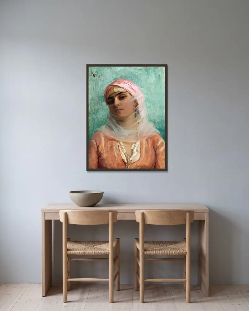 Mladá osmanská žena, Theodoros Ralli v rámu na stěně
