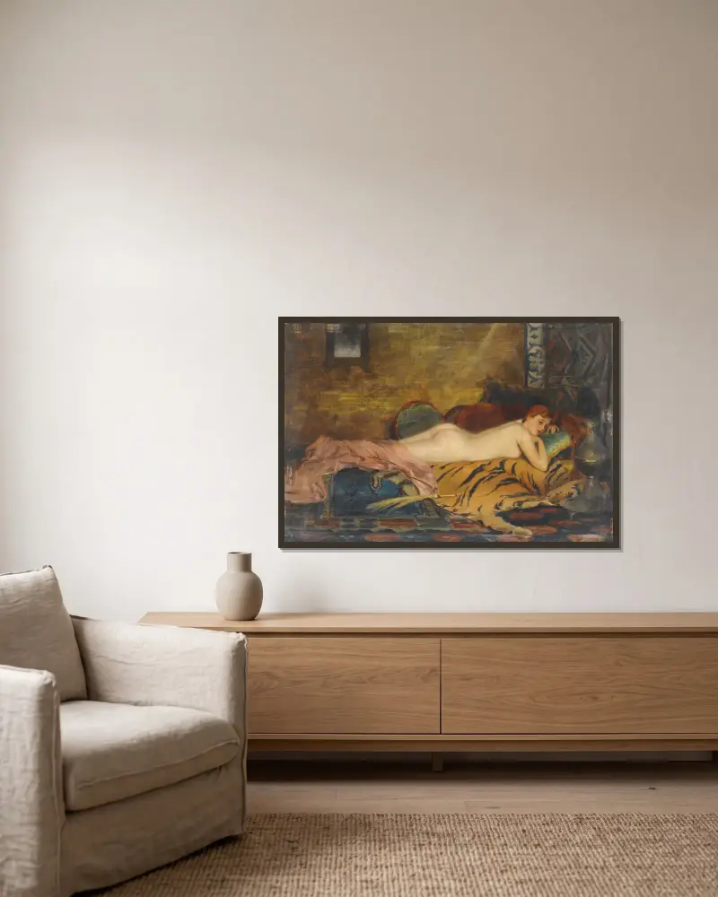 Liegender Akt von Theodoros Ralli gerahmt an einer Wand