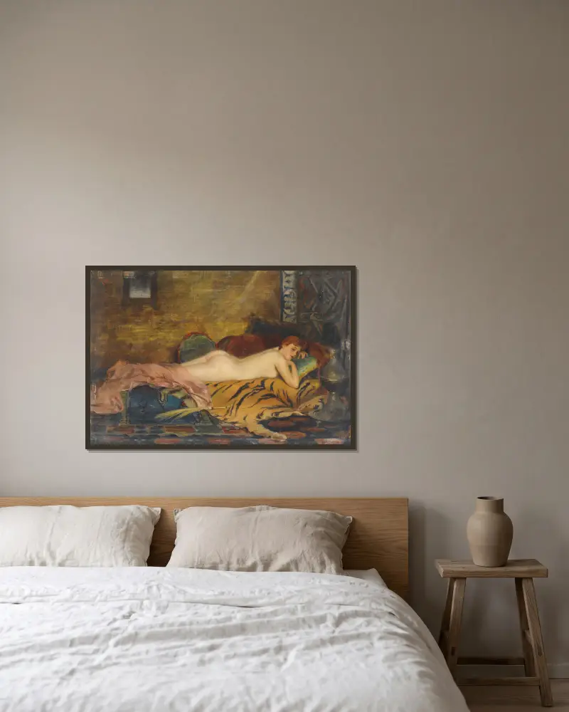 Liegender Akt von Theodoros Ralli gerahmt an einer Wand