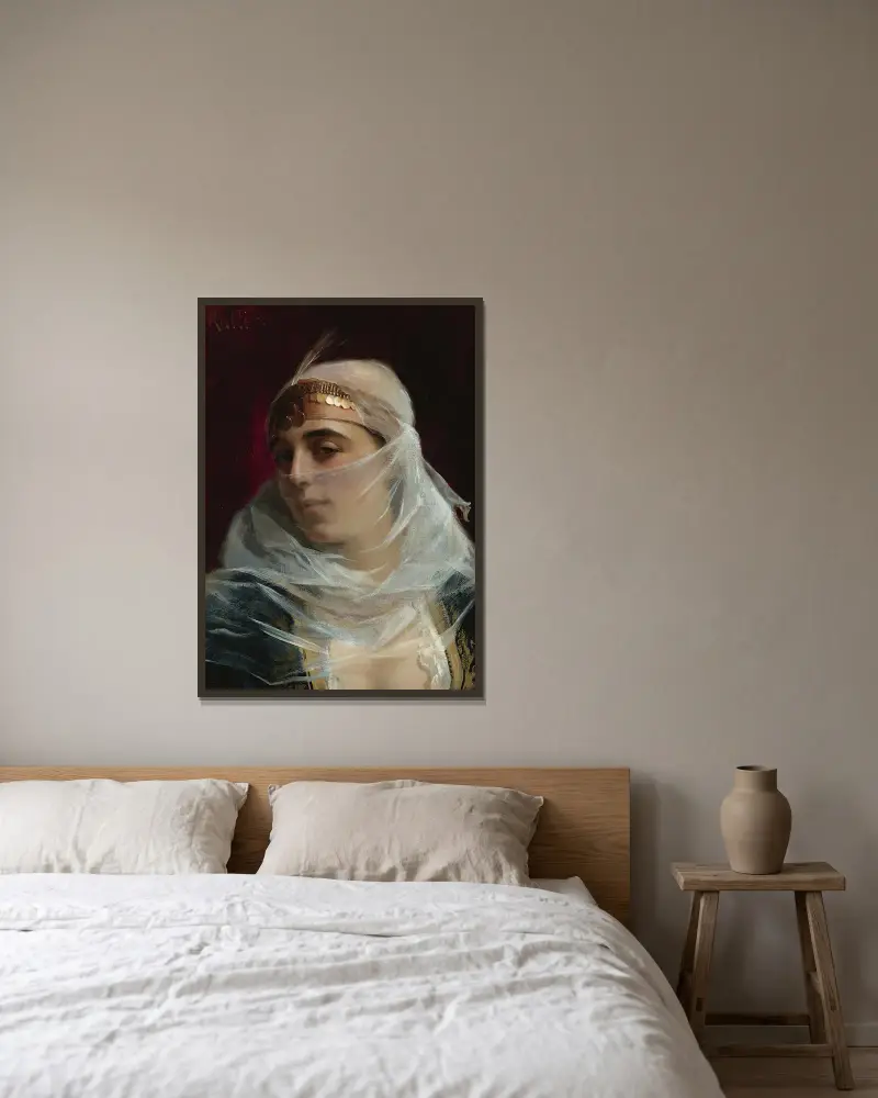 Turkish Woman av Theodoros Ralli inramad på en vägg