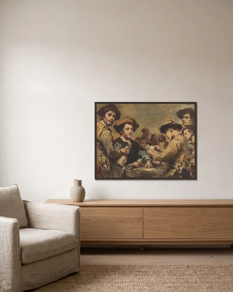Gracze w karty, Théodule Ribot w ramie na ścianie