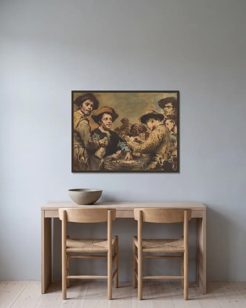 Gracze w karty, Théodule Ribot w ramie na ścianie