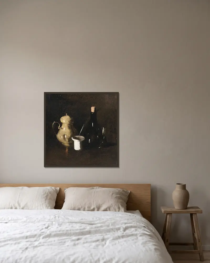 Erfrischung von Théodule Ribot gerahmt an einer Wand