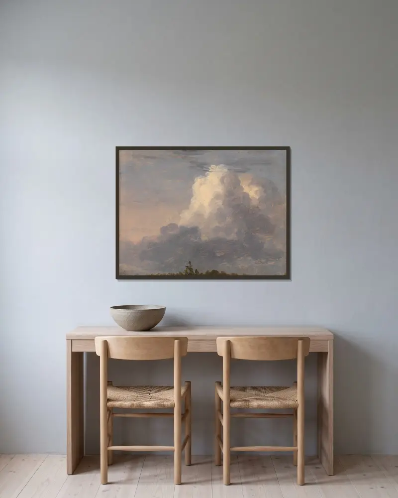 Clouds av Thomas Cole inramad på en vägg