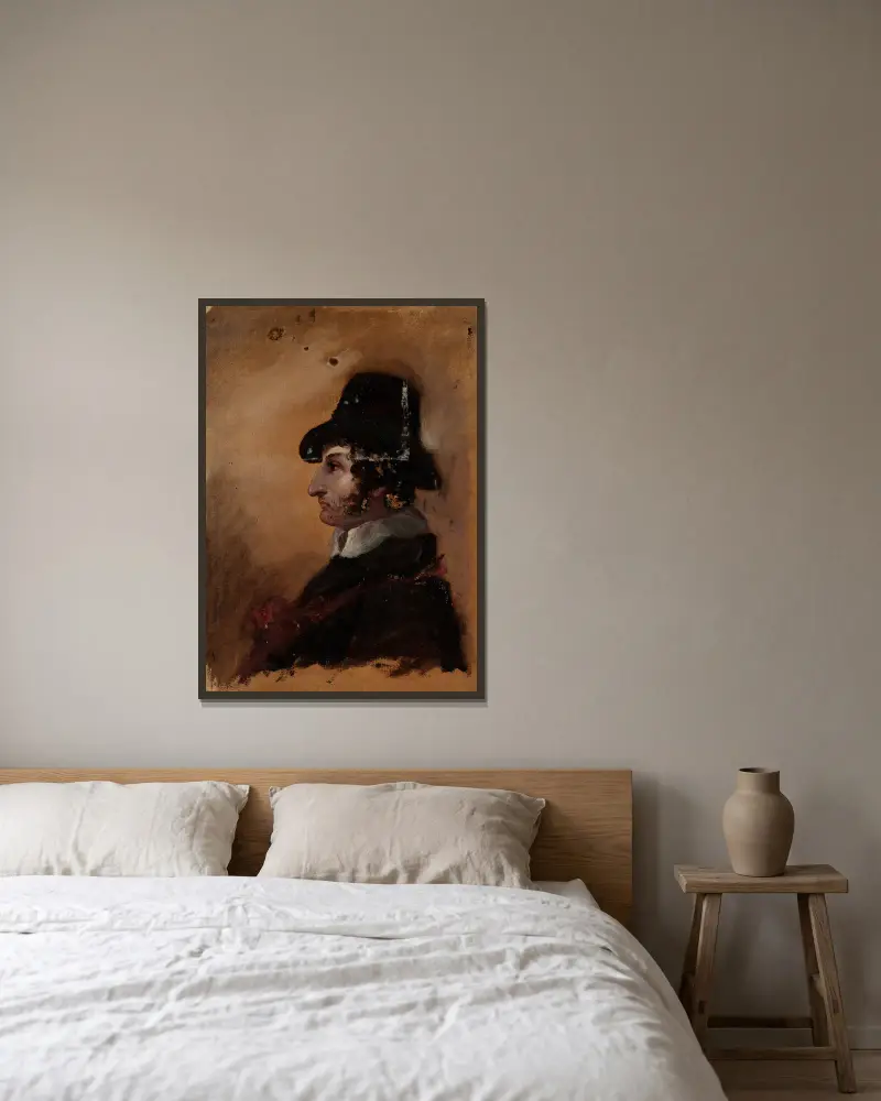 Muž v cylindru, Thomas Cole v rámu na stěně