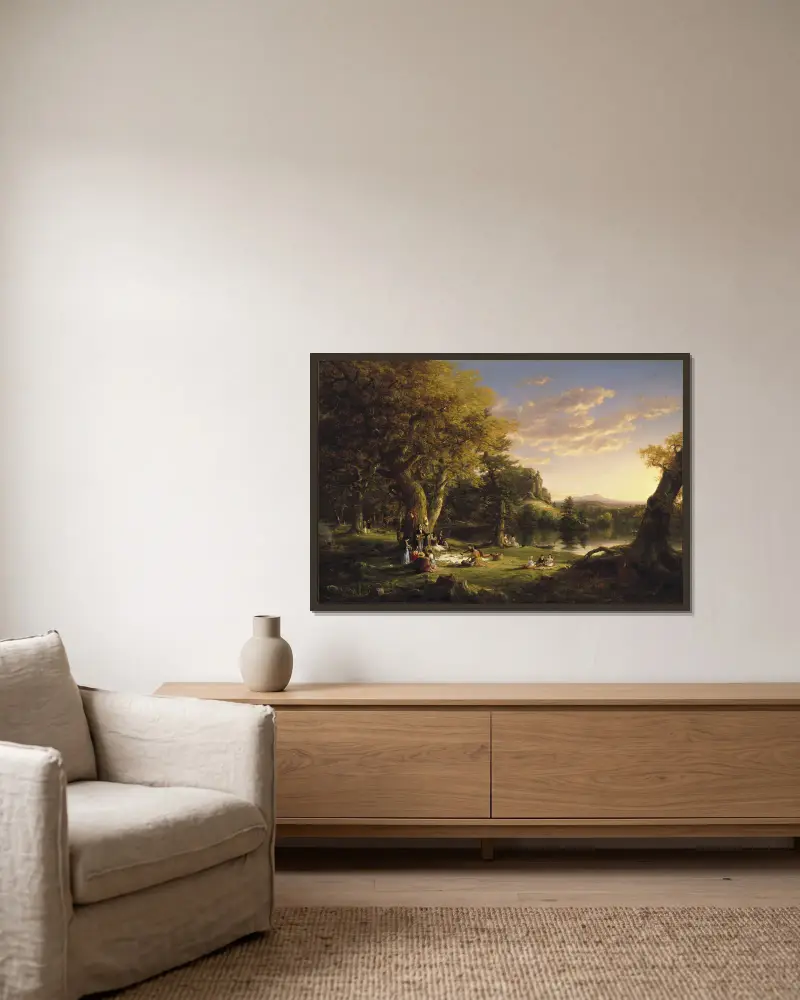 Piknik, Thomas Cole w ramie na ścianie