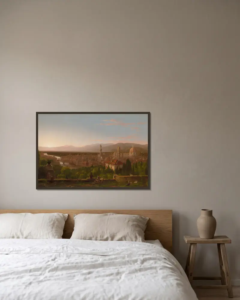 Pohled na Florencii, Thomas Cole v rámu na stěně