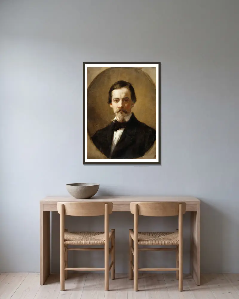 Emile César Victor Perrin av Thomas Couture inramad på en vägg