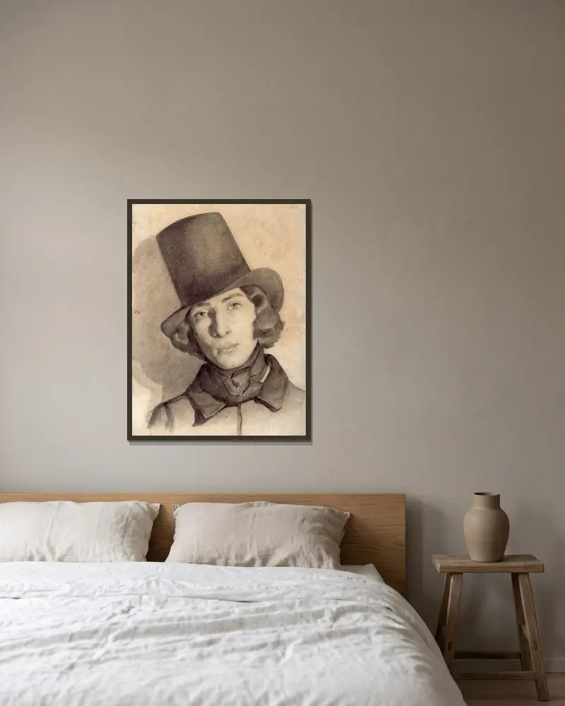 Portret Maurice'a Sanda, Thomas Couture w ramie na ścianie