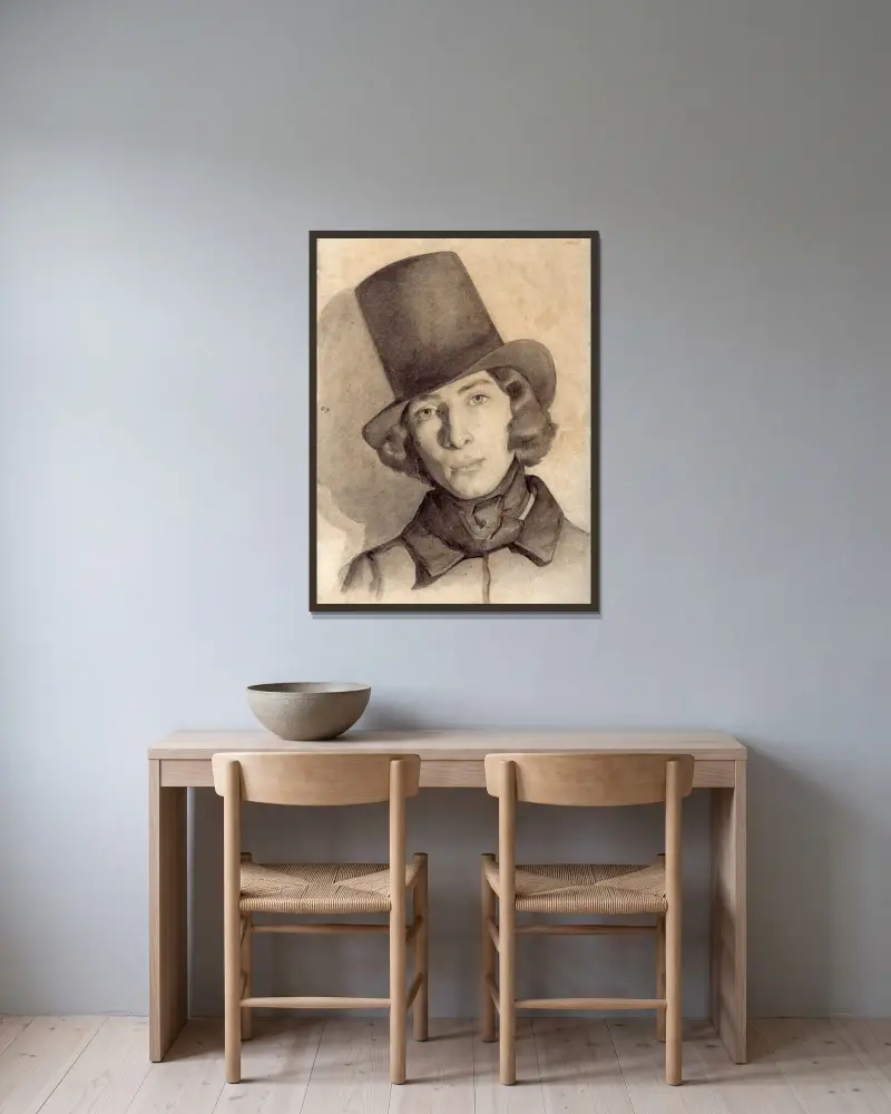 Portret Maurice'a Sanda, Thomas Couture w ramie na ścianie