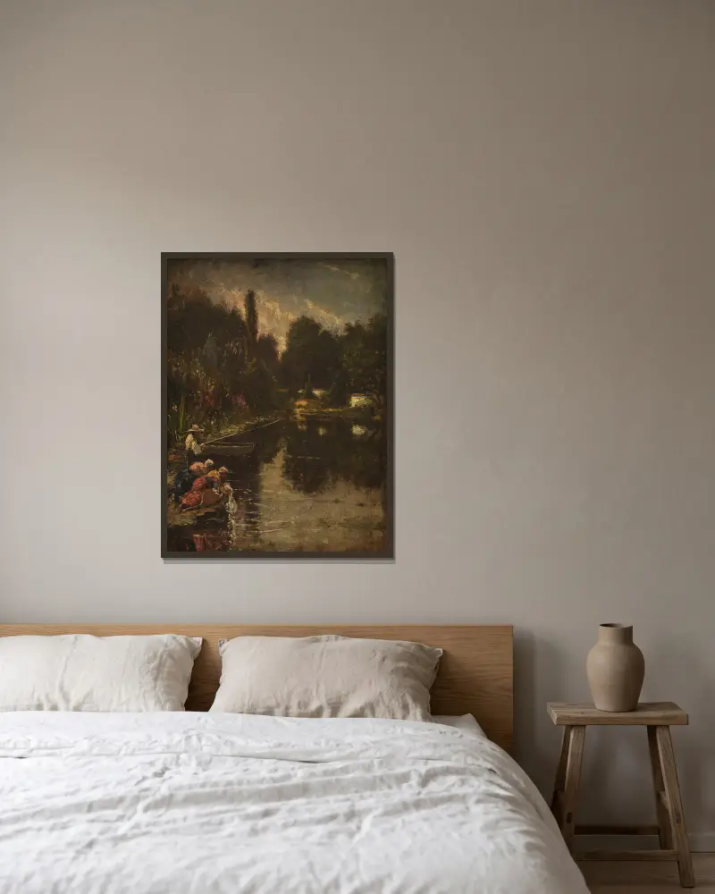 Wäscherinnen von Thomas Couture gerahmt an einer Wand