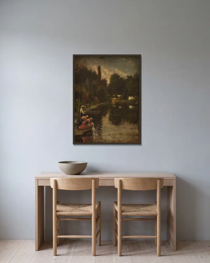 Wäscherinnen von Thomas Couture gerahmt an einer Wand