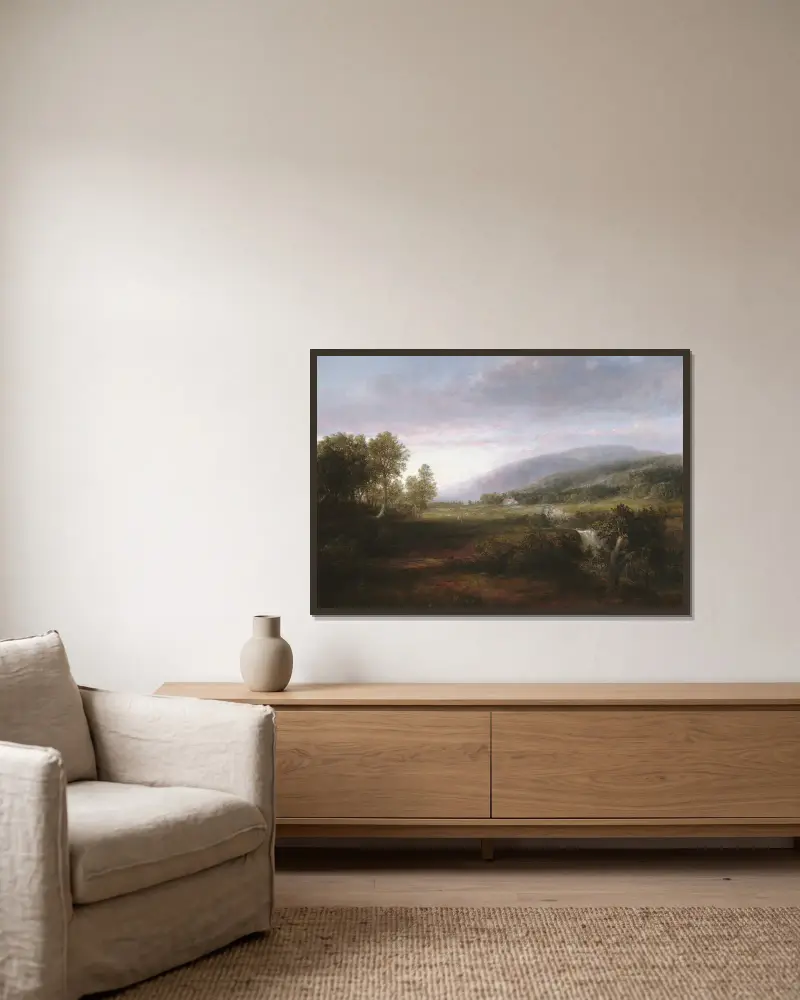 Frühlingslandschaft von Thomas Doughty gerahmt an einer Wand