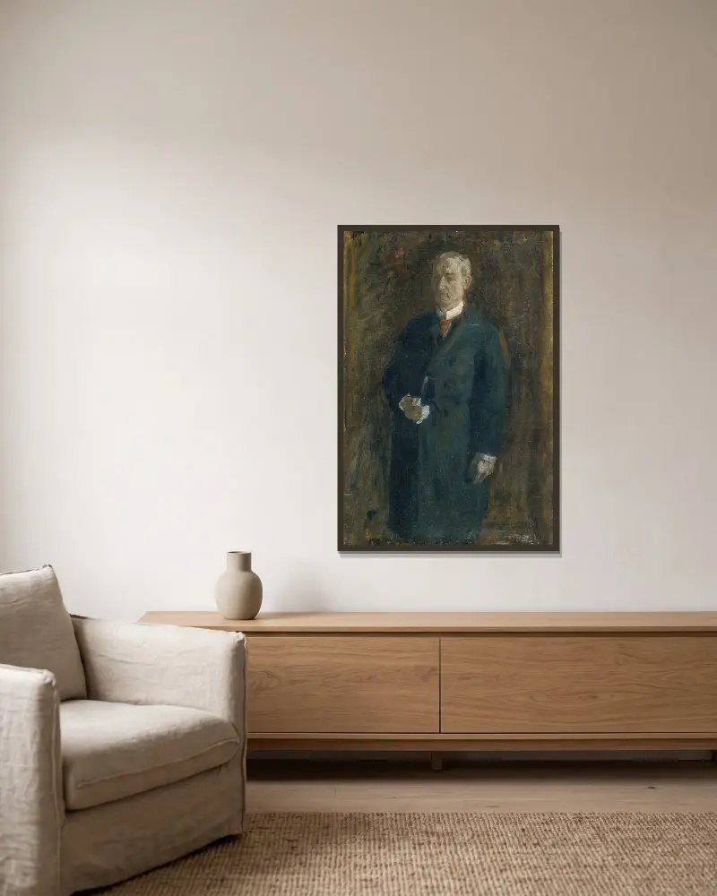 James MacAlister (Skizze) von Thomas Eakins gerahmt an einer Wand