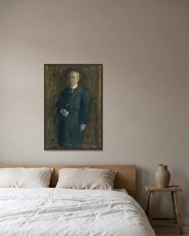 James MacAlister (Skizze) von Thomas Eakins gerahmt an einer Wand