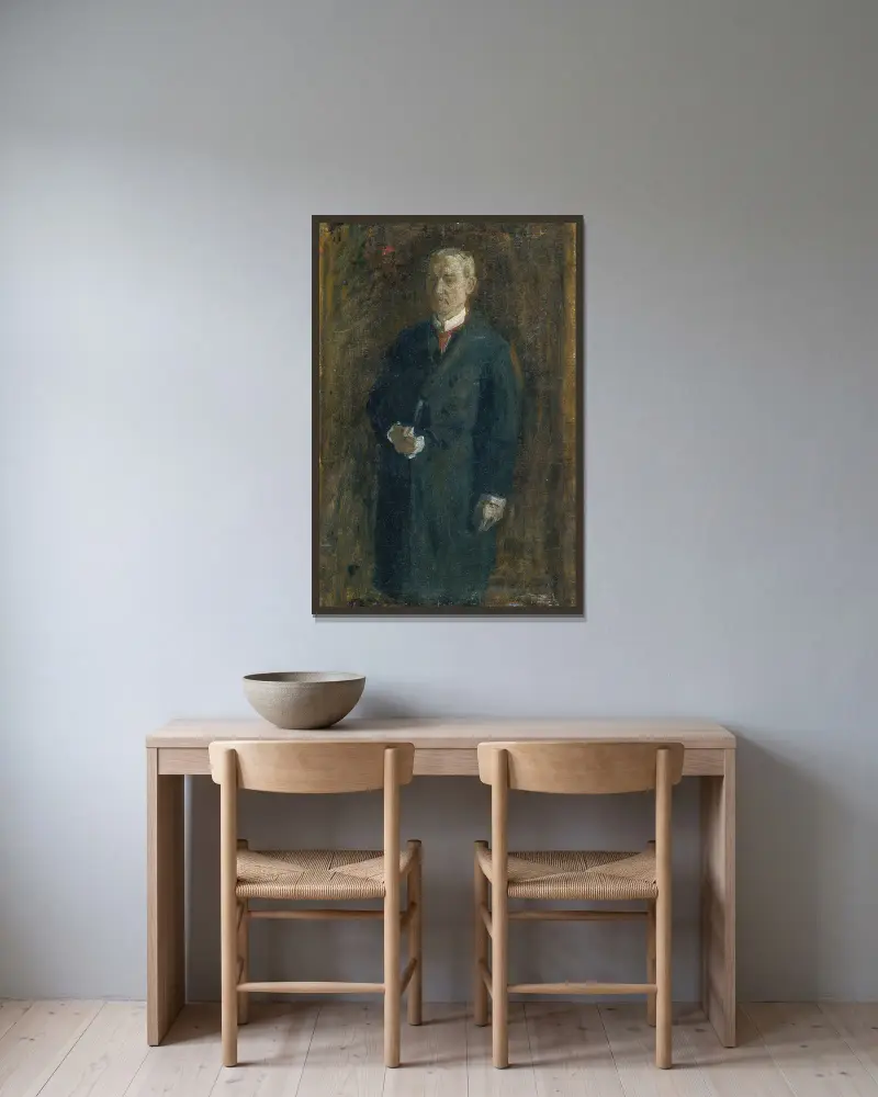 James MacAlister (Skizze) von Thomas Eakins gerahmt an einer Wand