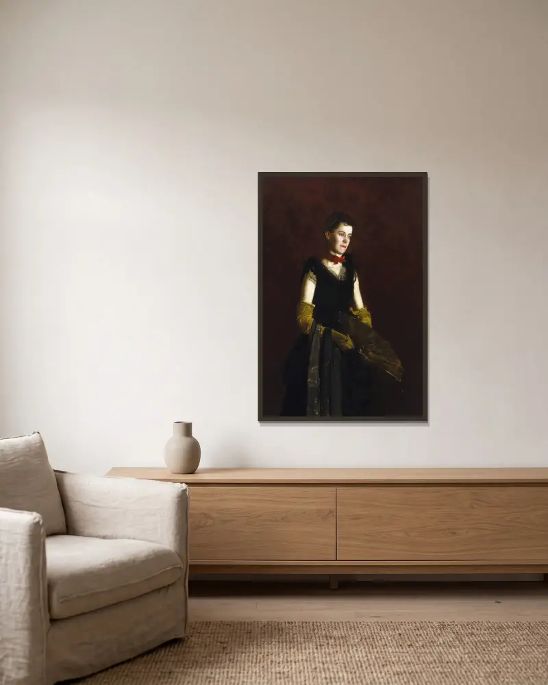 Letitia Wilson Jordan av Thomas Eakins inramad på en vägg