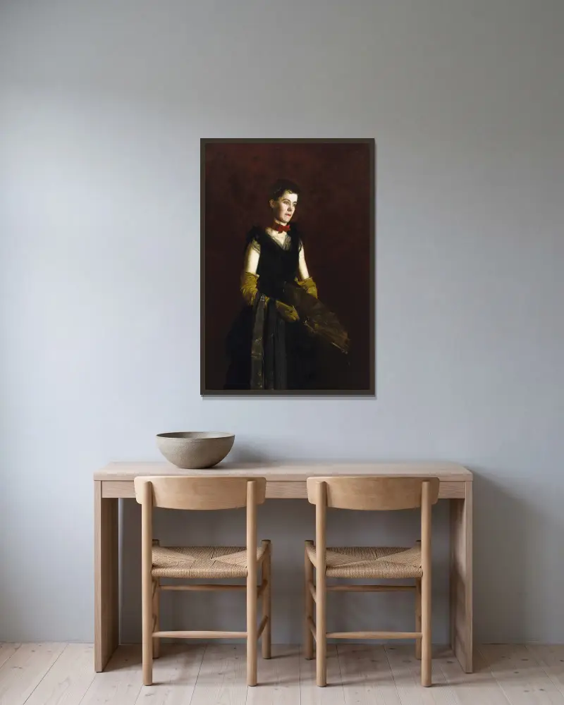 Letitia Wilson Jordan av Thomas Eakins inramad på en vägg