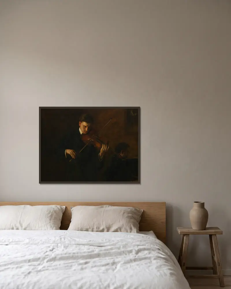 Music av Thomas Eakins inramad på en vägg