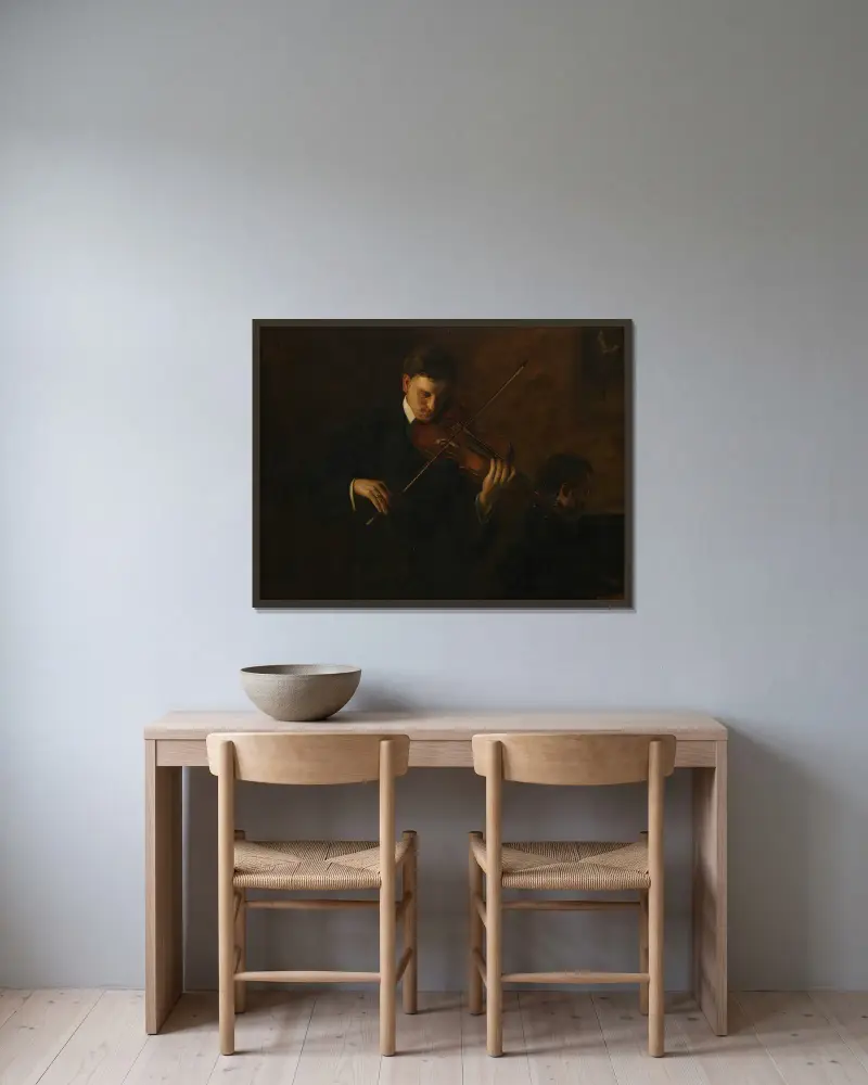 Music av Thomas Eakins inramad på en vägg