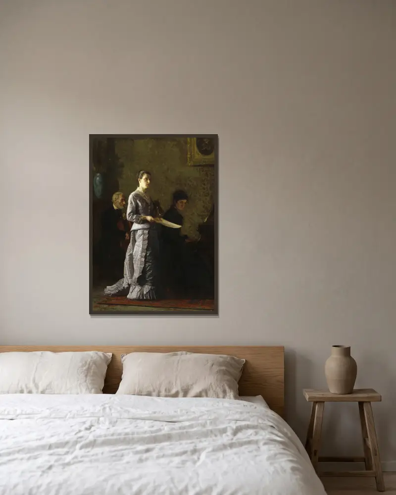 Eine pathetische Weise singen von Thomas Eakins gerahmt an einer Wand