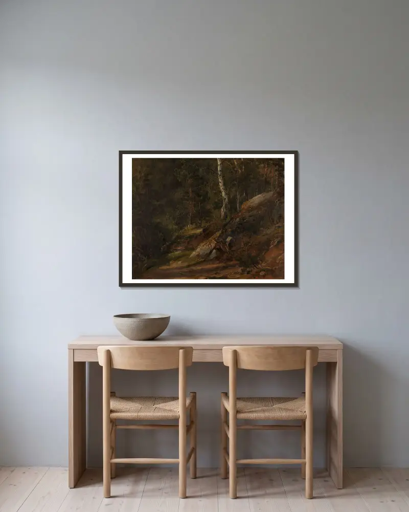 Forest Study from Romsdal av Thomas Fearnley inramad på en vägg