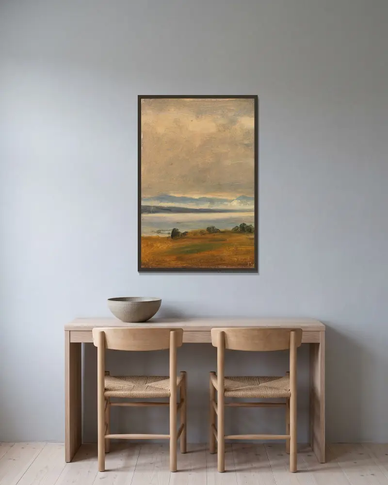 Landschaftsstudie von Thomas Fearnley gerahmt an einer Wand