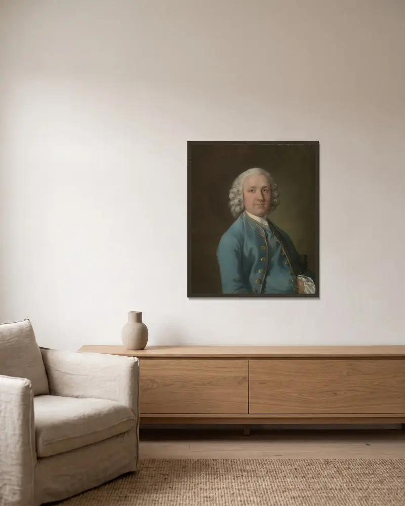 Mr Wood, dansmästaren av Thomas Gainsborough inramad på en vägg