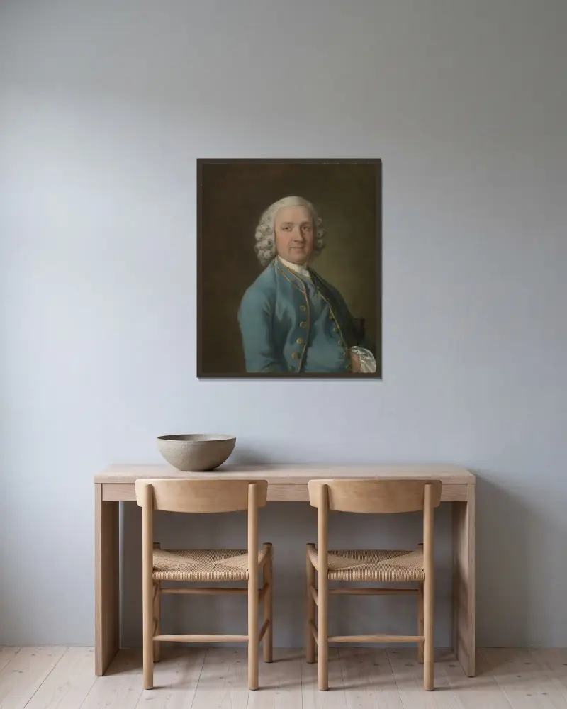 Mr Wood, dansmästaren av Thomas Gainsborough inramad på en vägg