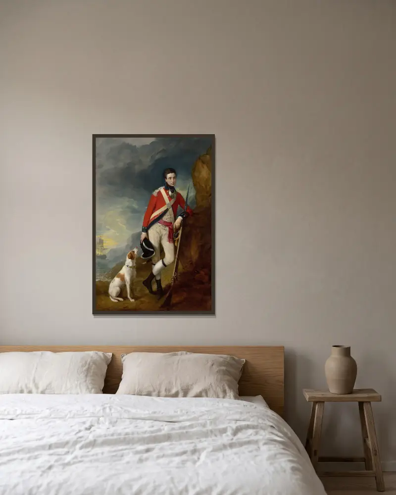 Offizier des 4. Infanterieregiments von Thomas Gainsborough gerahmt an einer Wand