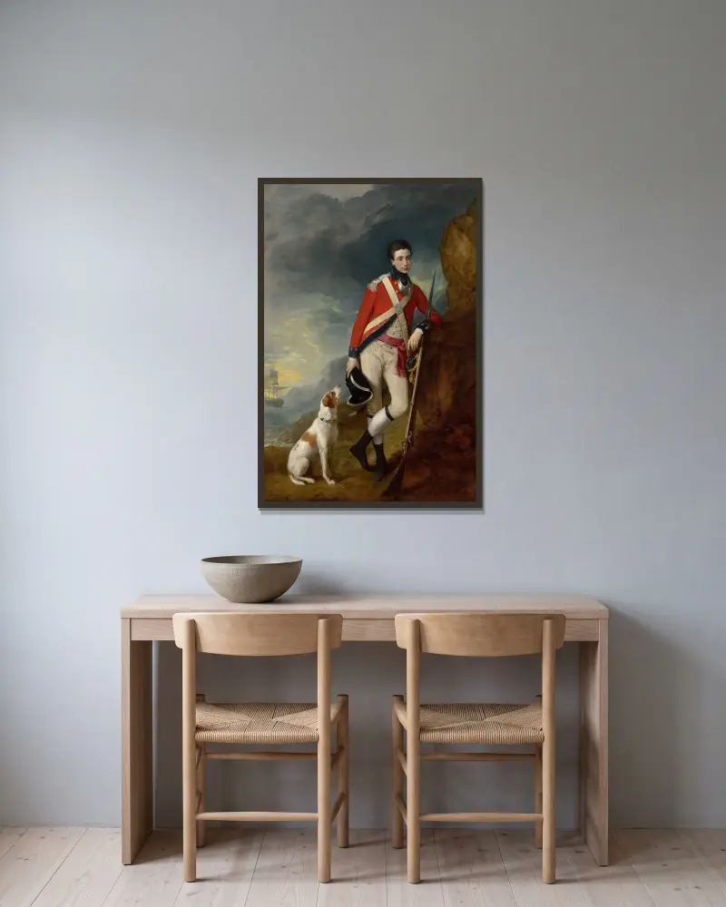 Offizier des 4. Infanterieregiments von Thomas Gainsborough gerahmt an einer Wand