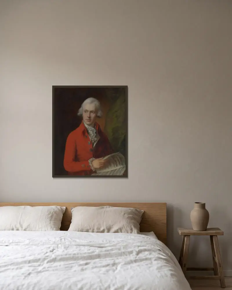 Charles Rousseau Burney (1747–1819) av Thomas Gainsborough inramad på en vägg