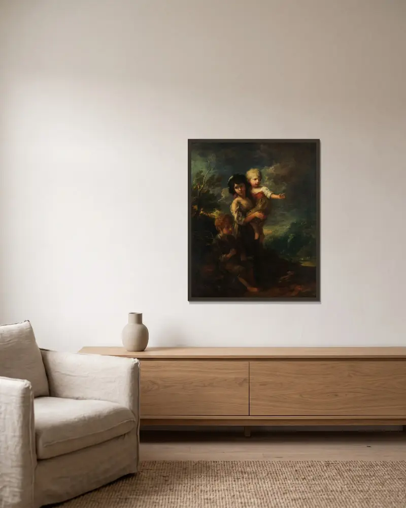 Dzieci z chaty (Zbieracze drewna), Thomas Gainsborough w ramie na ścianie