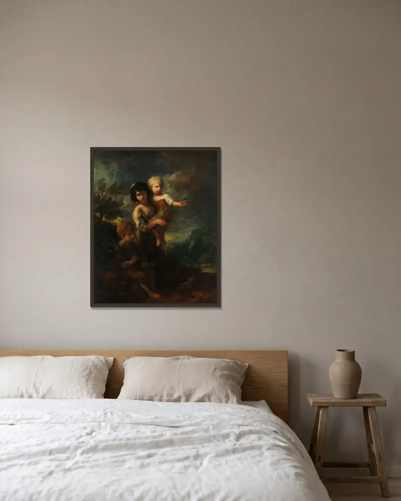 Dzieci z chaty (Zbieracze drewna), Thomas Gainsborough w ramie na ścianie