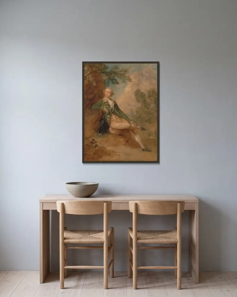 Edward Augustus, hertig av Kent av Thomas Gainsborough inramad på en vägg