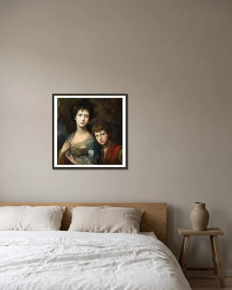 Elizabeth och Thomas Linley av Thomas Gainsborough inramad på en vägg