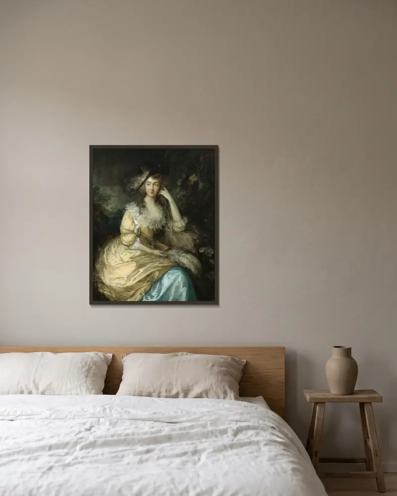 Frances Susanna, Lady de Dunstanville von Thomas Gainsborough gerahmt an einer Wand
