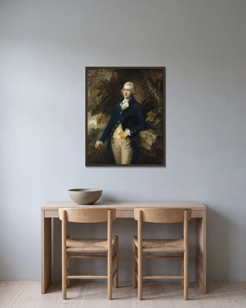Francis Basset, Lord de Dunstanville von Thomas Gainsborough gerahmt an einer Wand
