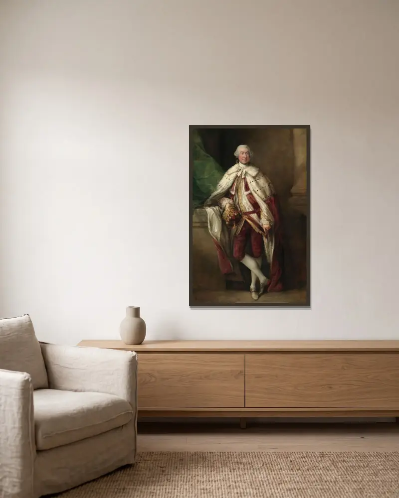 James, 8:e earl av Abercorn av Thomas Gainsborough inramad på en vägg