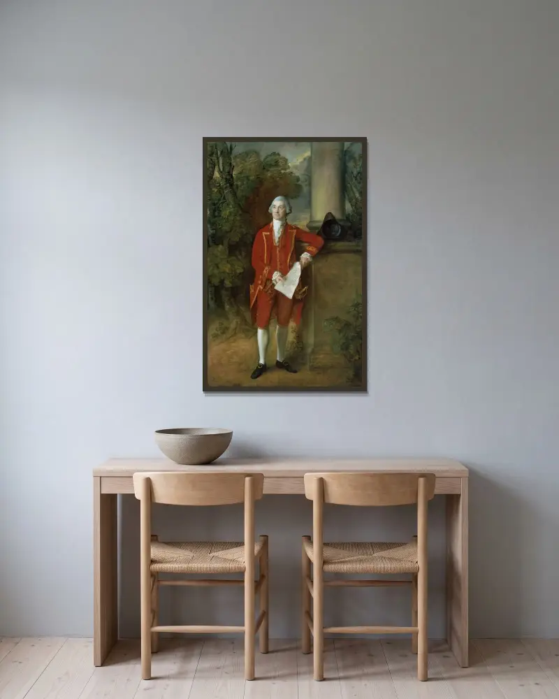 John Eld av Seighford Hall, Stafford av Thomas Gainsborough inramad på en vägg