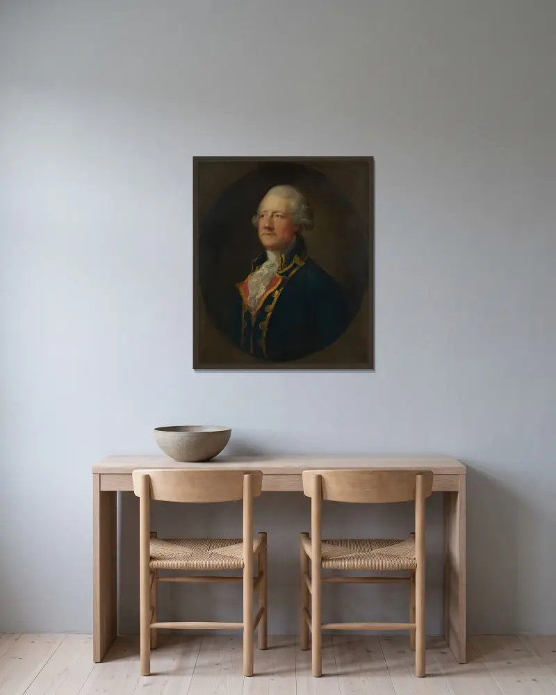 John Hobart (1723–1793), 2. Earl of Buckinghamshire von Thomas Gainsborough gerahmt an einer Wand