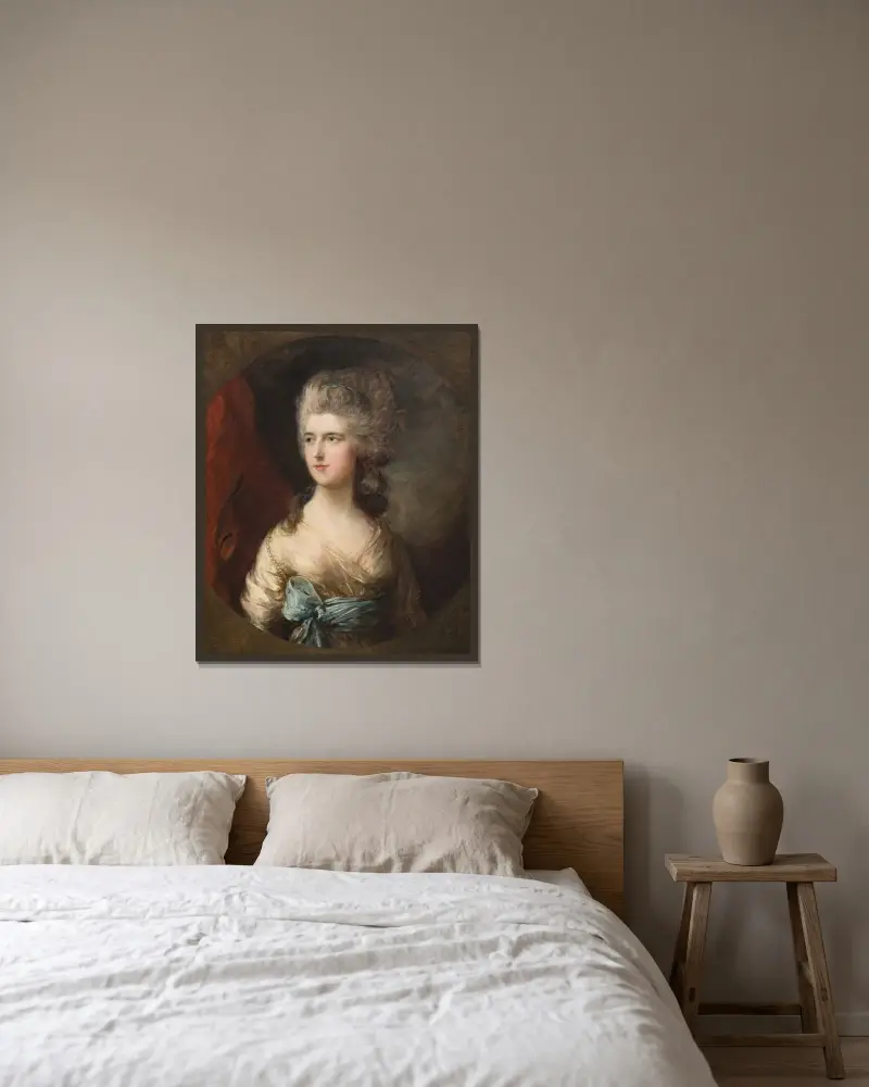 Lady Anna Horatia Waldegrave av Thomas Gainsborough inramad på en vägg