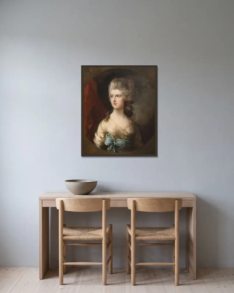 Lady Anna Horatia Waldegrave av Thomas Gainsborough inramad på en vägg